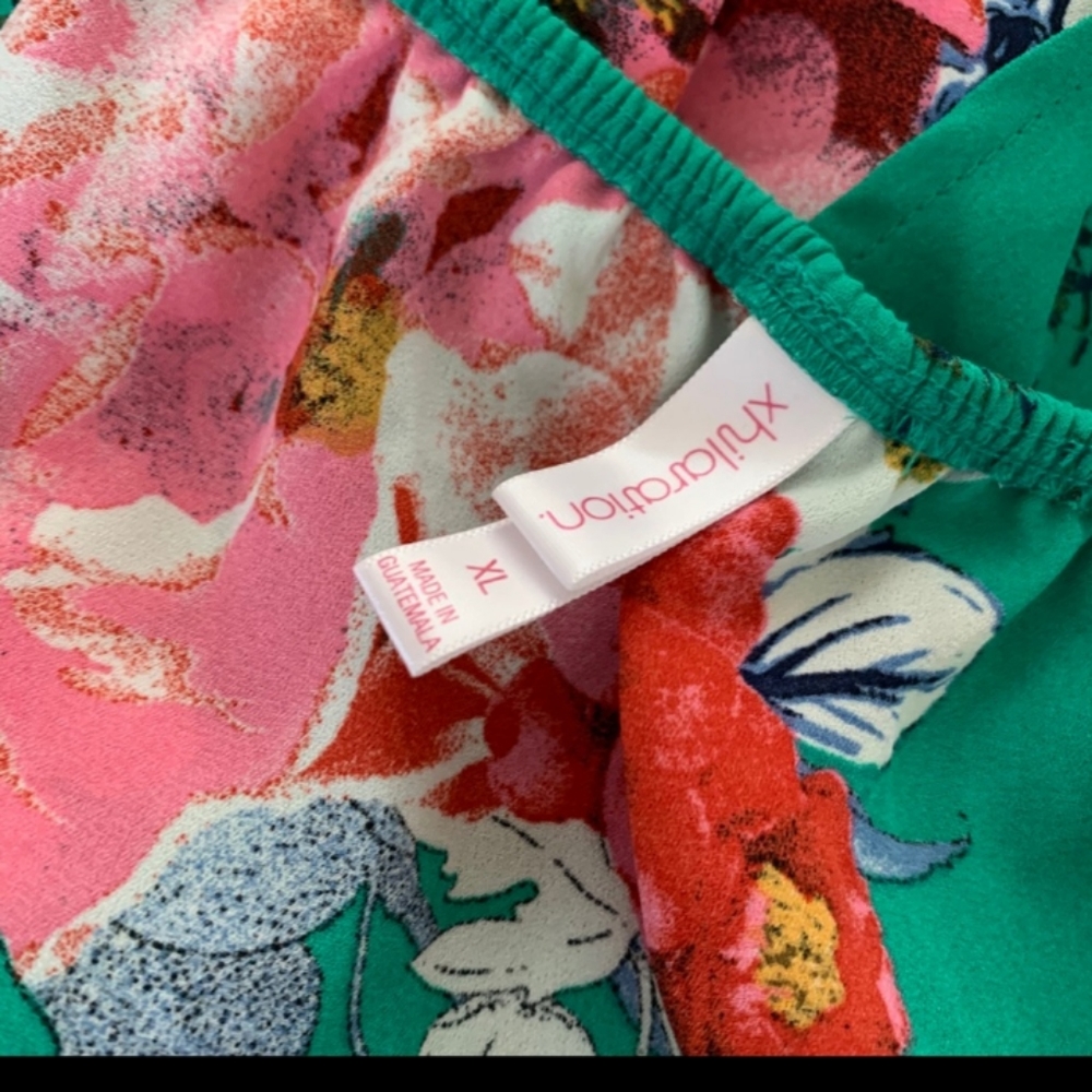 Xhilaration Off Shoulder Floral Print Top XL - Picture 6 of 8
